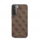 Guess 4G Charms Collection Hard Case - дизайнерски кожен кейс за Samsung Galaxy S21 Plus (кафяв) 2