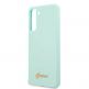 Guess Silicone Script Metal Logo Silicone Case - дизайнерски силиконов кейс за Samsung Galaxy S21 (син) 5
