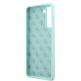 Guess Silicone Script Metal Logo Silicone Case - дизайнерски силиконов кейс за Samsung Galaxy S21 (син) 6