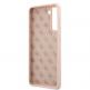 Guess Silicone Script Metal Logo Silicone Case - дизайнерски силиконов кейс за Samsung Galaxy S21 Plus (розов) 6