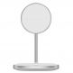 Baseus Magnetic Wireless Qi Charging Stand 15W (WXSW-02) - поставка (пад) за безжично зареждане за iPhone с Magsafe (бял) 1