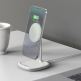 Baseus Magnetic Wireless Qi Charging Stand 15W (WXSW-02) - поставка (пад) за безжично зареждане за iPhone с Magsafe (бял) 11