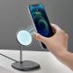 Baseus Magnetic Wireless Qi Charging Stand 15W (WXSW-01) - поставка (пад) за безжично зареждане за iPhone с Magsafe (черен)	 9