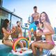 Relaxdays Inflatable Pool Drink Holder Rainbow - надуваема поставка за напитки за плаж (шарен) 1