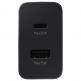 Samsung Power Adapter Duo 35W Wall Charger EP-TA220NB - захранване за ел. мрежа с USB, USB-C изход и технологии за бързо зареждане (черен) (ритейл опаковка) 2