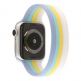 JC Design Silicone SoloLoop Band - силиконова каишка за Apple Watch 42мм, 44мм (син-жълт) 2