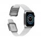 JC Design Modern Buckle Band - силиконова каишка с магнитна закопчалка за Apple Watch 38мм, 40мм (бял) 3
