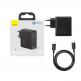 Baseus GaN 2 Fast Charger 1C 100W (TZCCGAN-L01) - захранване за ел. мрежа за лаптопи, смартфони и таблети с USB-C изход и технология за бързо зареждане и USB-C кабел (черен) 3