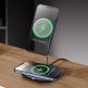 Baseus Swan 2-in-1 Magnetic Wireless Qi Charging Stand 20W (WXSW-C01) - двойна поставка (пад) за безжично зареждане за iPhone с Magsafe и други устройства с безжично зареждане(черен) 11