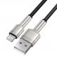 Baseus Cafule Metal Series USB Lightning Cable (CALJK-A01) - Lightning USB кабел за Apple устройства с Lightning порт (100 см) (черен-златист) 7