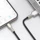 Baseus Cafule Metal Series USB Lightning Cable (CALJK-A01) - Lightning USB кабел за Apple устройства с Lightning порт (100 см) (черен-златист) 8
