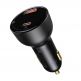 Baseus Superme Digital Display Dual Quick Car Charger 100W (TZCCZX-01) - зарядно за кола с USB-A и USB-C изходи с технология за бързо зареждане и USB-C към USB-C кабел (черен) 1