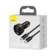 Baseus Superme Digital Display Dual Quick Car Charger 100W (TZCCZX-01) - зарядно за кола с USB-A и USB-C изходи с технология за бързо зареждане и USB-C към USB-C кабел (черен) 5