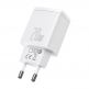 Baseus Compact USB & USB-C QC 3.0 Wall Charger 20W (CCXJ-B02) - захранване за ел. мрежа с USB и USB-C изходи и технология за бързо зареждане (бял) 3