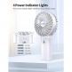 TeckNet Mini Handheld Fan - преносим мини вентилатор с презареждаема батерия (бял) 4