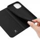 Dux Ducis Skin Pro Case - кожен калъф с поставка и отделение за кр. карти за iPhone 13 mini (черен) 7