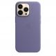 Apple iPhone Leather Case with MagSafe - оригинален кожен кейс (естествена кожа) за iPhone 13 Pro (лилав) 2