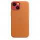 Apple iPhone Leather Case with MagSafe - оригинален кожен кейс (естествена кожа) за iPhone 13 Mini (оранжев) 4