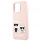Karl Lagerfeld Karl & Choupette Silicone Case - дизайнерски силиконов кейс за iPhone 13 Pro Max (розов) 5