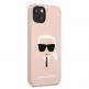 Karl Lagerfeld Head Silicone Case - дизайнерски силиконов кейс за iPhone 13 mini (розов) 3
