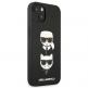 Karl Lagerfeld Karl & Choupette Saffiano Leather Case - дизайнерски кожен кейс за iPhone 13 mini (черен) 3