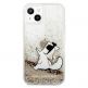 Karl Lagerfeld Liquid Glitter Choupette Fun Case - дизайнерски кейс с висока защита за iPhone 13 mini (прозрачен) 2