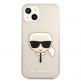Karl Lagerfeld Glitter Karl Head Silicone Case - дизайнерски силиконов кейс за iPhone 13 (златист) 2