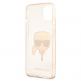 Karl Lagerfeld Glitter Karl Head Silicone Case - дизайнерски силиконов кейс за iPhone 13 (златист) 6