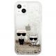 Karl Lagerfeld Liquid Glitter Karl & Choupette Case - дизайнерски кейс с висока защита за iPhone 13 (прозрачен) 2