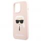 Karl Lagerfeld Head Silicone Case - дизайнерски силиконов кейс за iPhone 13 Pro (розов) 5