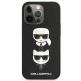 Karl Lagerfeld Karl & Choupette Saffiano Leather Case - дизайнерски кожен кейс за iPhone 13 Pro (черен)  2