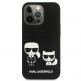 Karl Lagerfeld Karl & Choupette Ikonik Leather Case - дизайнерски кожен кейс за iPhone 13 Pro (черен)  2