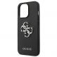 Guess Saffiano 4G Metal Logo Leather Hard Case - дизайнерски кожен кейс за iPhone 13 Pro Max (черен) 5