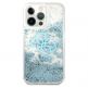 Guess Liquid Big Liquid Glitter Case - дизайнерски кейс с висока защита за iPhone 13 Pro Max (син) 3