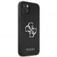 Guess Saffiano 4G Metal Logo Leather Hard Case - дизайнерски кожен кейс за iPhone 13 (черен) 4