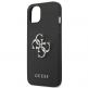 Guess Saffiano 4G Metal Logo Leather Hard Case - дизайнерски кожен кейс за iPhone 13 (черен) 5