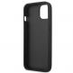 Guess Saffiano 4G Metal Logo Leather Hard Case - дизайнерски кожен кейс за iPhone 13 (черен) 6