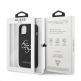 Guess Saffiano 4G Metal Logo Leather Hard Case - дизайнерски кожен кейс за iPhone 13 (черен) 7