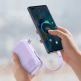 Baseus Qpow Digital Display Power bank with USB-C cable 22.5W (PPQD-I05) - външна батерия 20000 mAh с вграден USB-C кабел и USB-C, USB-A и Lightning изходи (лилав) 9