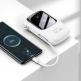 Baseus Qpow Digital Display Power bank with USB-C cable 22.5W (PPQD-I02) - външна батерия 20000 mAh с вграден USB-C кабел и USB-C, USB-A и Lightning изходи (бял) 9