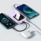 Baseus Qpow Digital Display Power bank with Lightning cable 20W (PPQD-H05) - външна батерия 20000 mAh с вграден Ligtning кабел и USB-C, USB-A и Lightning изходи (лилав) 7
