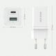Dux Ducis Super Si Dual USB & USB-C PD Wall Charger 30W- захранване за ел. мрежа с USB и USB-C изходи и технология за бързо зареждане (бял) 15