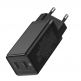 Baseus GaN Quick Charger C+C 45W (CCGAN-M01) - захранване за ел. мрежа с два USB-C изхода с технология за бързо зареждане и USB-C към USB-C кабел (черен) 5