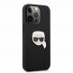 Karl Lagerfeld Karl Head Leather Case - дизайнерски кожен кейс за iPhone 13 Pro (черен)  2