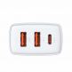 Baseus Compact Quick Wall Charger 30W (CCXJ-E02) - захранване за ел. мрежа с 2хUSB-A и USB-C изходи и технология за бързо зареждане (бял) 3