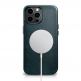 iCarer Leather Oil Wax MagSafe Case - кожен (естествена кожа) кейс с MagSafe за iPhone 13 Pro Max (син) 3