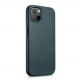 iCarer Leather Oil Wax MagSafe Case - кожен (естествена кожа) кейс с MagSafe за iPhone 13 mini (син) 5