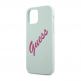 Guess Vintage Fuschia Script Silicone Case - силиконов (TPU) калъф за iPhone 12 mini (светлосин) 5