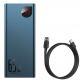 Baseus Adaman Metal Digital Display Power Bank 65W 20000 mAh (PPIMDA-D03) - външна батерия с два USB-A и един USB-C изходи и технология за бързо зареждане (син) 3