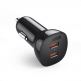 Choetech FCP Dual Quick Car Charger 40W - зарядно за кола с 2xUSB-C изхода с технология за бързо зареждане (черен) 1